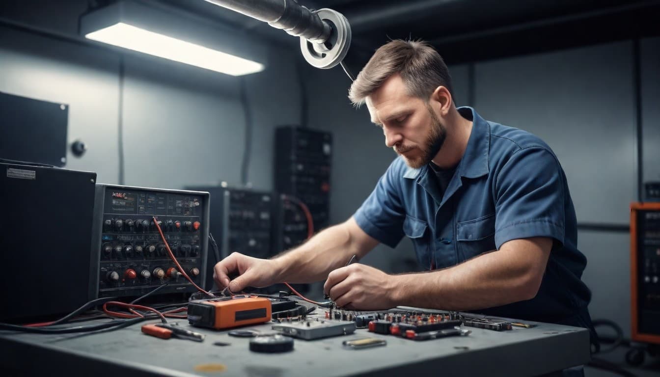 tecnico a lavoro